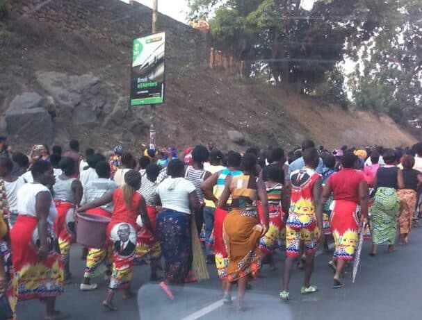 MCP supporters political chants in Blantyre streets
